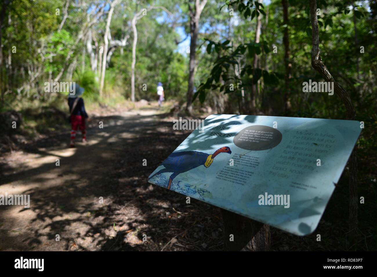 Yuibera Map Schilder entlang der Yuibera Trail am Cape Hillsborough National Park ...