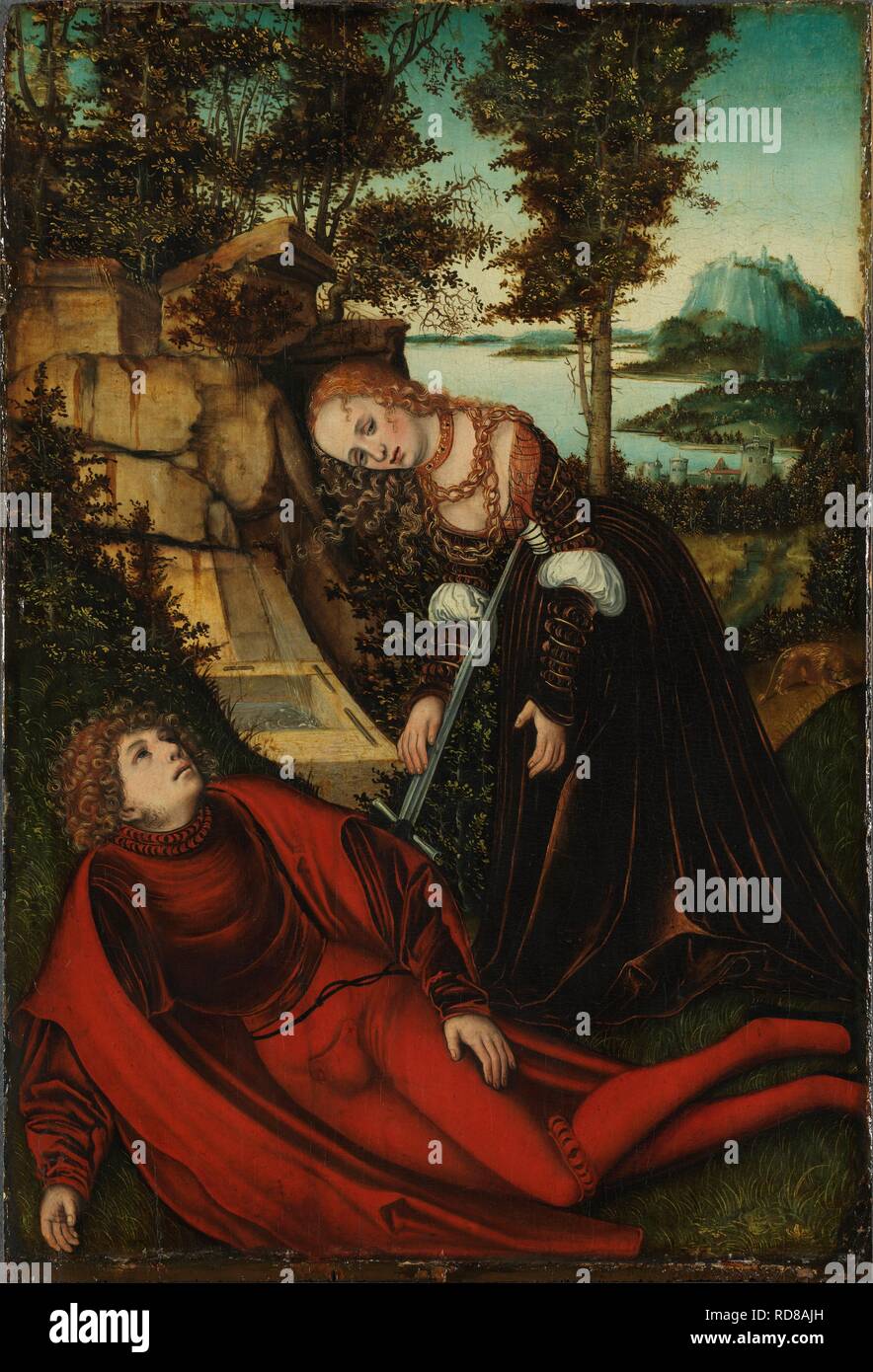 Pyramus und Thisbe. Museum: Staatsgalerie in der Neuen Residenz Bamberg. Autor: Cranach, Lucas, der Ältere. Stockfoto