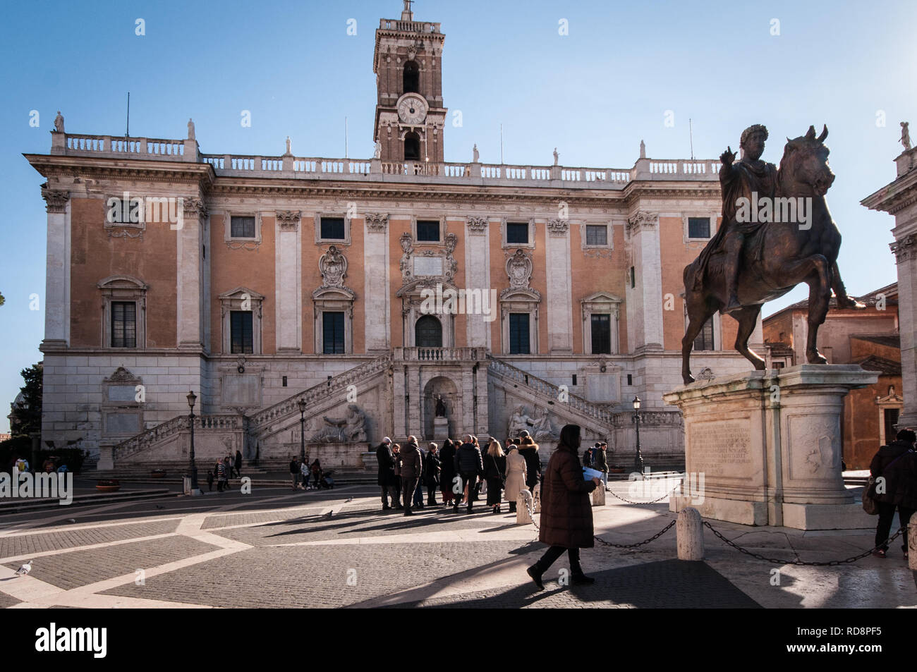 Rom, Italien. 16 Jan, 2019. Die Kapitolinischen Hügel liegt zwischen dem Forum und der Campus