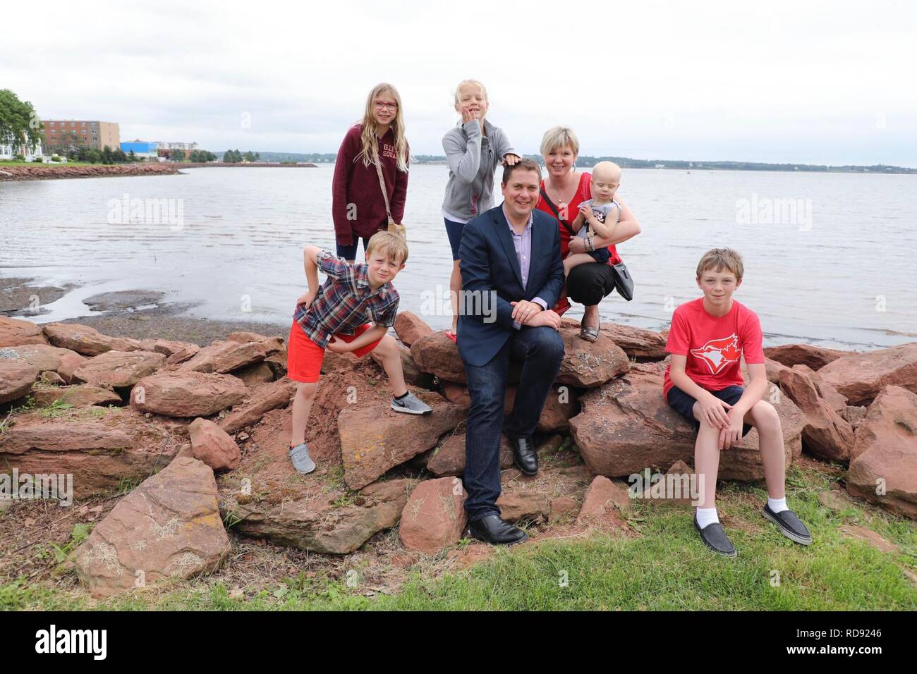 Andrew Scheer und Familie 2017. Stockfoto