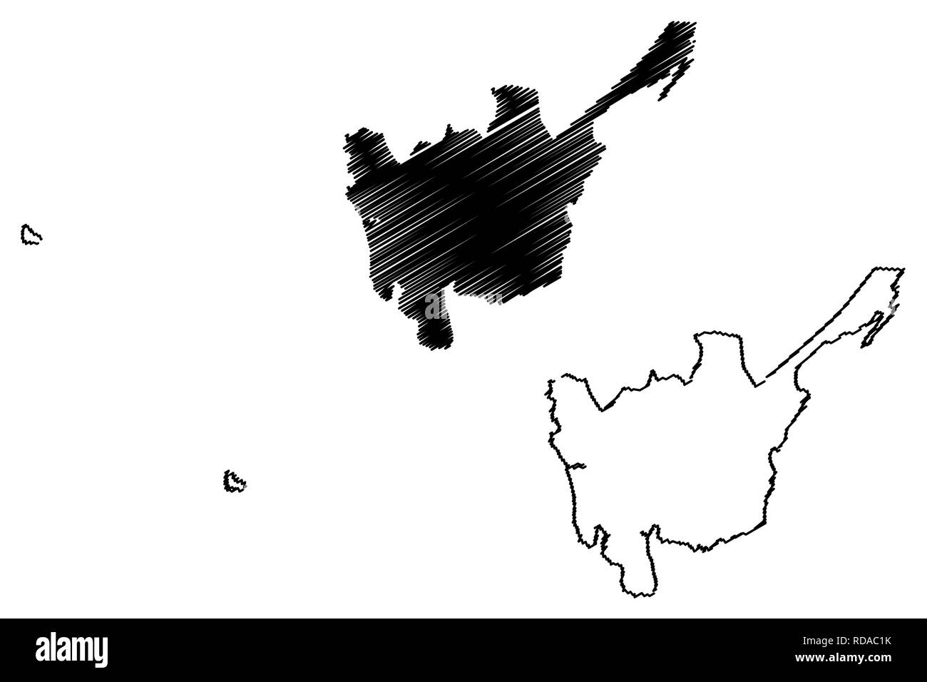 Central Luzon (Regionen und Provinzen der Philippinen, die Republik der Philippinen) Karte Vektor-illustration, kritzeln Skizze Region III Karte Stock Vektor