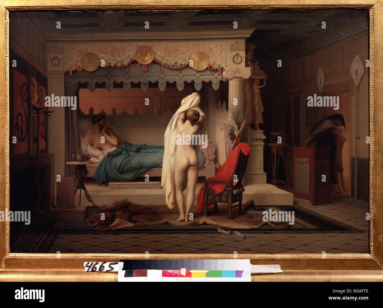 König Candaules. Museum: Staat A Puschkin-Museum für bildende Künste, Moskau. Autor: GEROME, JEAN-LEON. Stockfoto