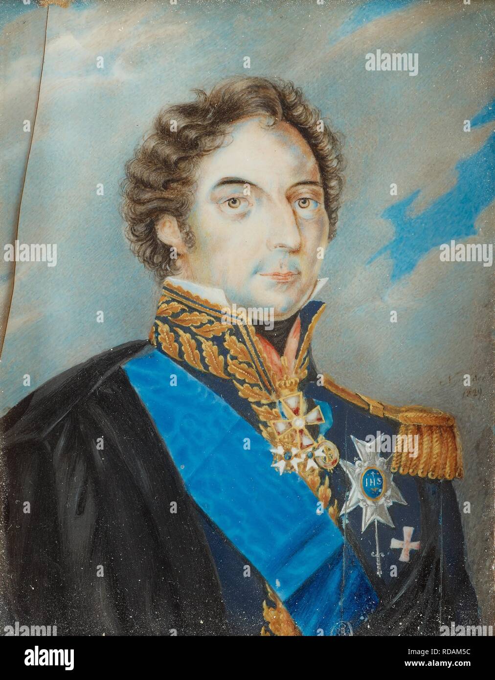 Porträt von Charles XIV John (1763-1844), König von Schweden. Museum: private Sammlung. Autor: Nycander, Gustaf Fredrik. Stockfoto