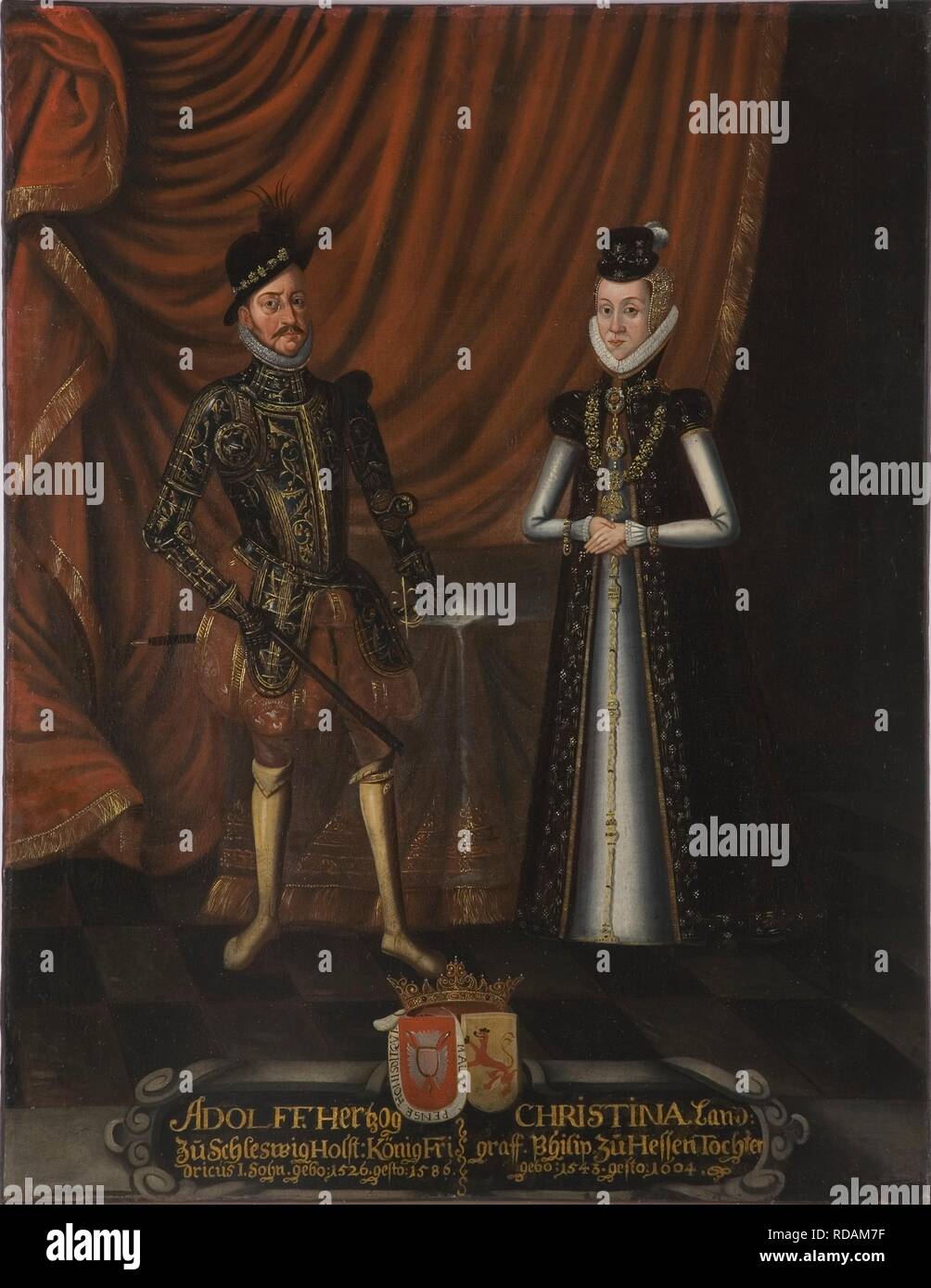 Herzog Adolf von Holstein-Gottorp (1526-1586) und Christine von Hessen (1543-1604). Museum: Nationalmuseum Stockholm. Autor: anonym. Stockfoto