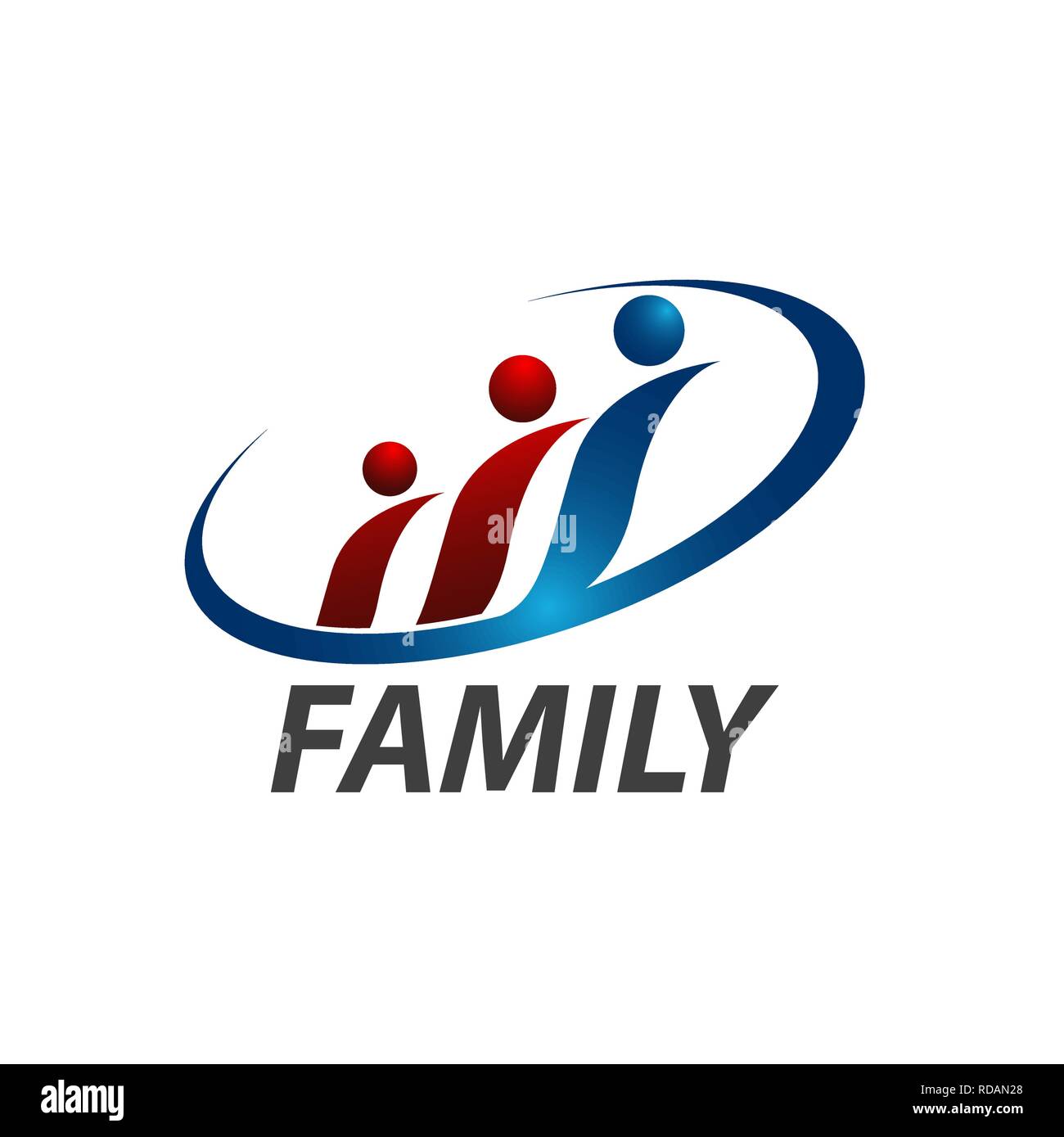 Swirl menschlichen Charakter Familie logo Konzept Design. Symbol grafische Vorlage element Vektor Stock Vektor