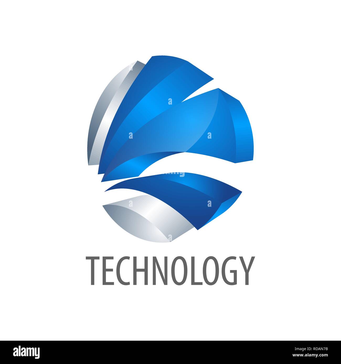 Technik dreidimensionale Style Logo Konzept Design. Symbol grafische Vorlage element Vektor Stock Vektor