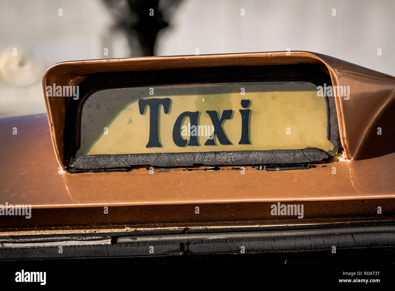 TAXI Schild UK Stockfoto