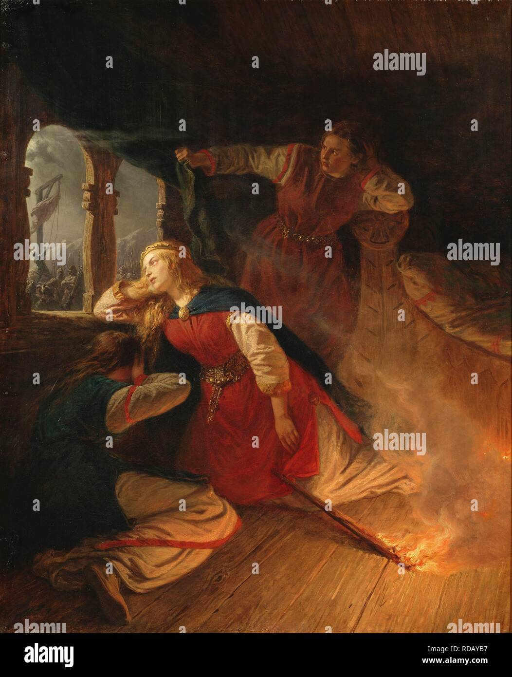 Hagbard und Signy. Museum: Nationalmuseum Stockholm. Autor: JOSEF WILHELM WALLANDER. Stockfoto