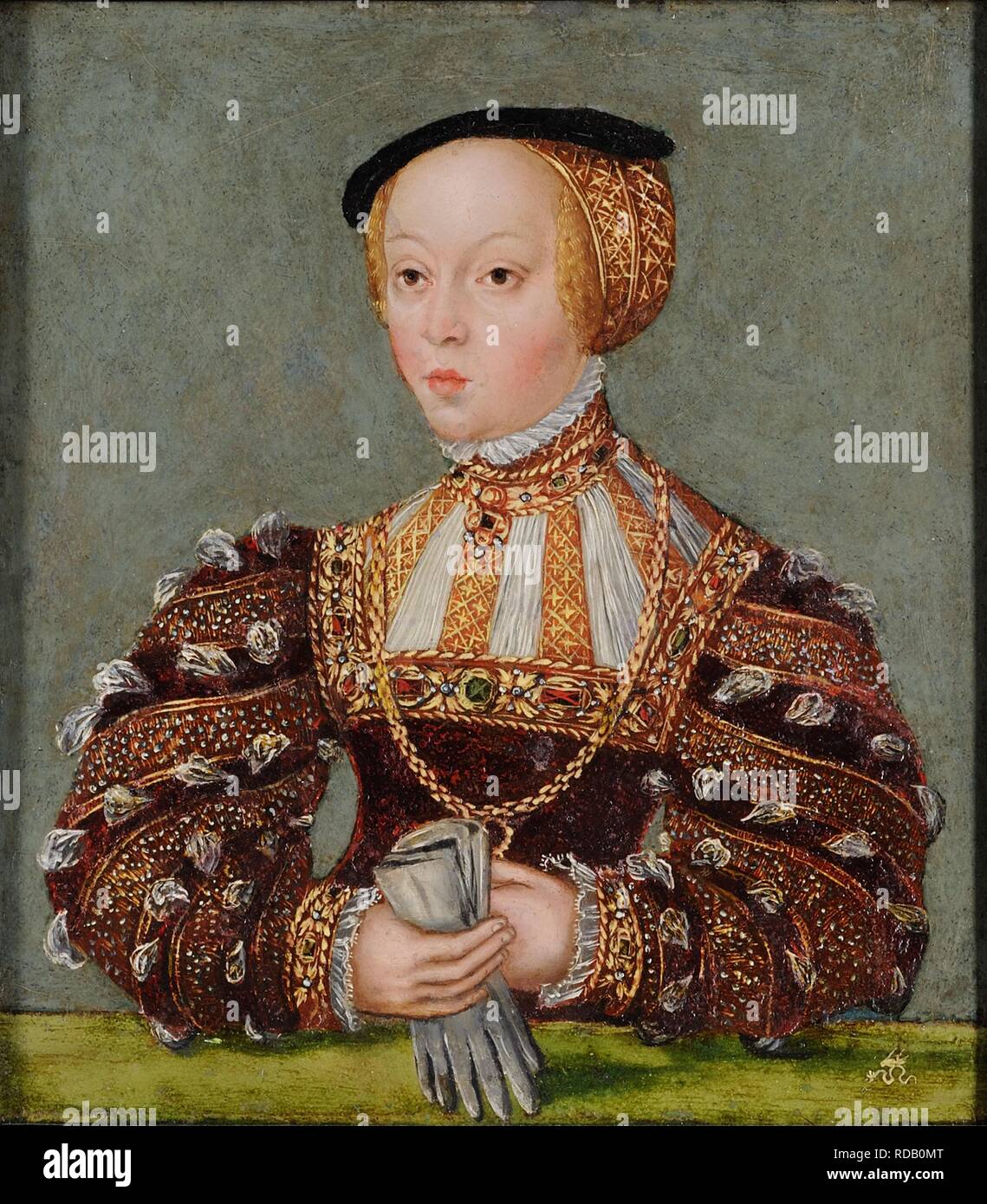 Portrait von Elisabeth von Österreich (1526-1545), Königin von Polen. Museum: Czartoryski Museum in Krakau. Autor: Cranach, Lucas der Jüngere. Stockfoto