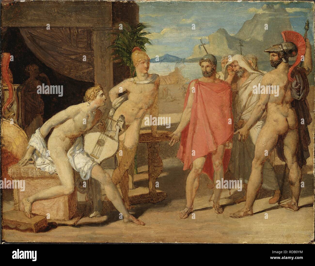 Achilles empfangen die Botschafter des Agamemnon. Museum: Nationalmuseum Stockholm. Thema: INGRES, Jean Auguste Dominique. Stockfoto