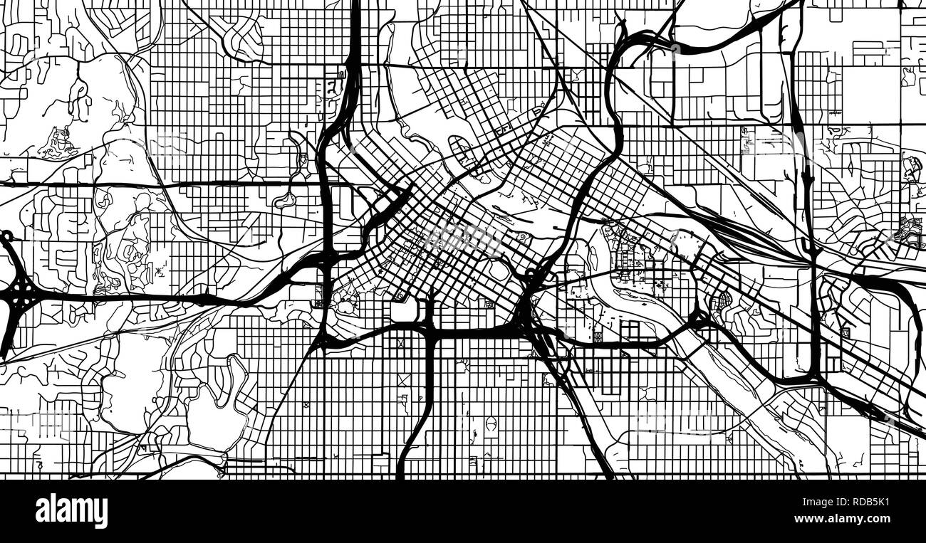 Urban vektor Stadtplan von Minneapolis, Minnesota, Vereinigte Staaten von Amerika Stock Vektor