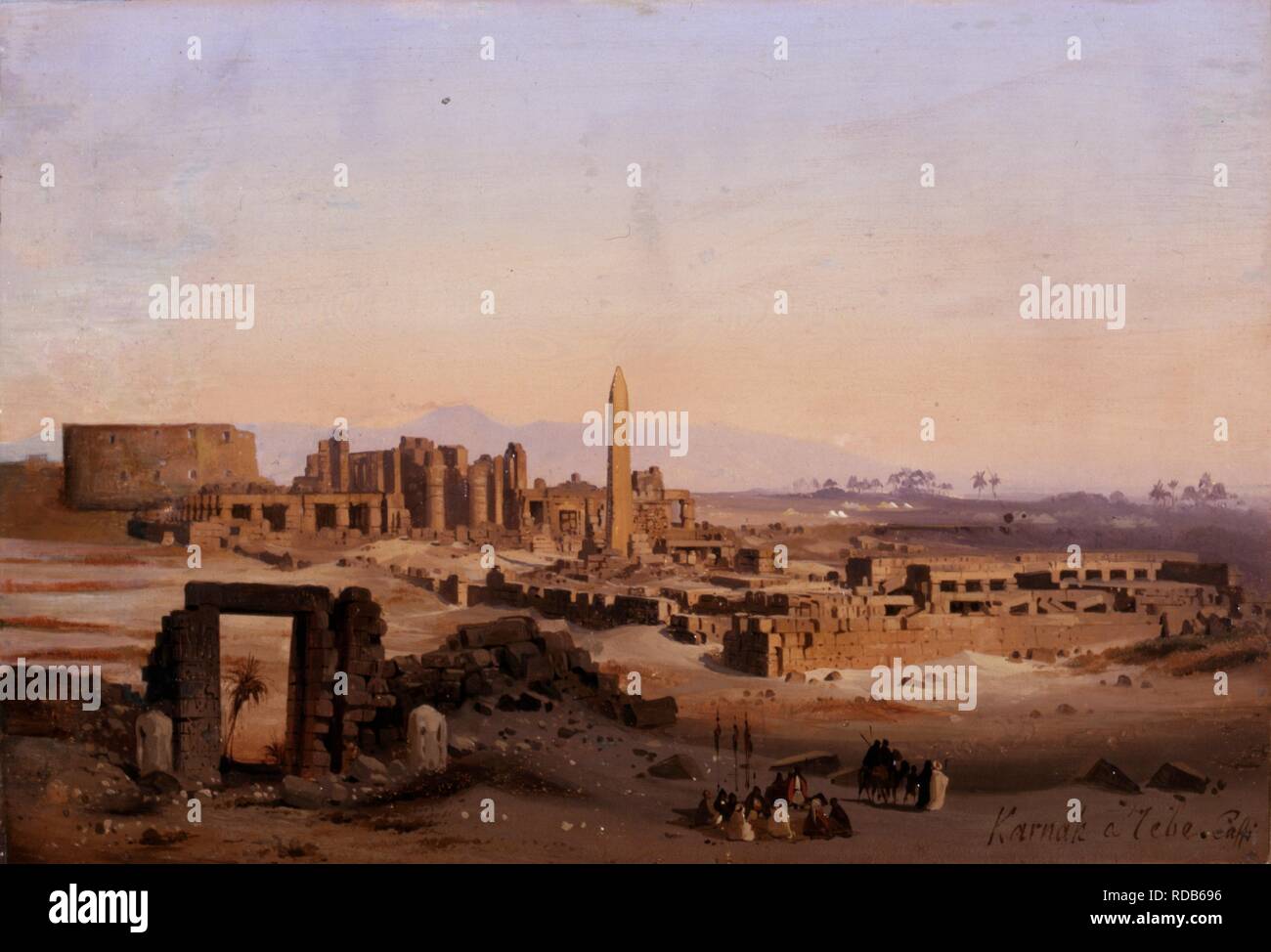 Ägypten. Karnak in Theben. Museum: Ca' Pesaro Galleria Internazionale d'Arte Moderna, Venedig. Autor: IPPOLITO CAFFI. Stockfoto