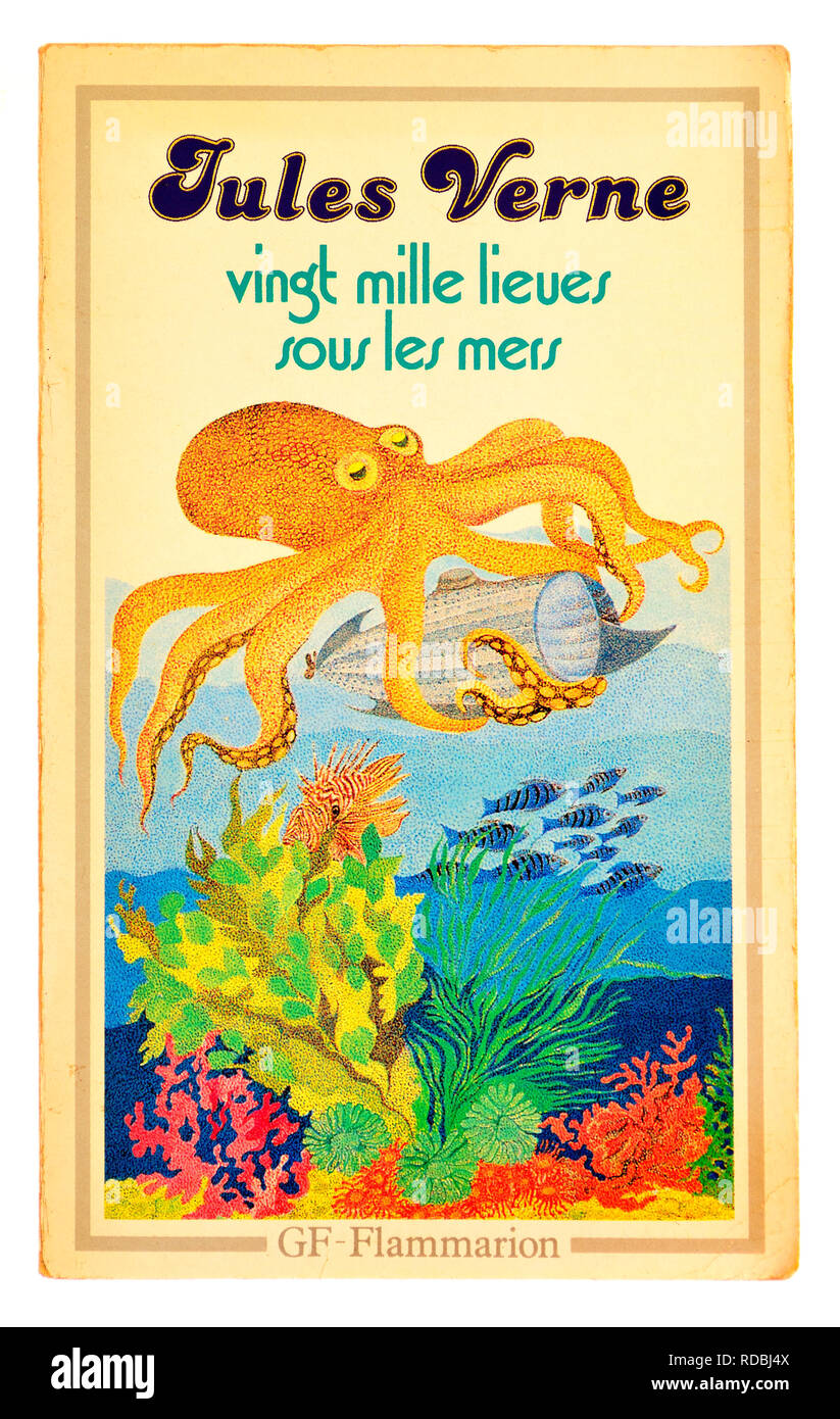 Vingt Mille Lieues sous la Mer (1870) Jules Verne: 20 000 Meilen unter dem Meer - Französische Ausgabe Stockfoto