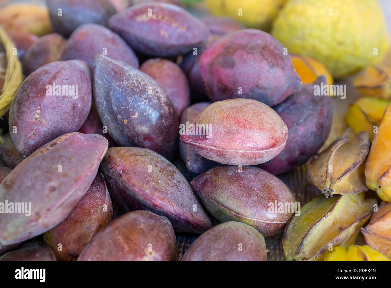 Tropische Früchte für den Verkauf in Salalah, Oman Stockfoto
