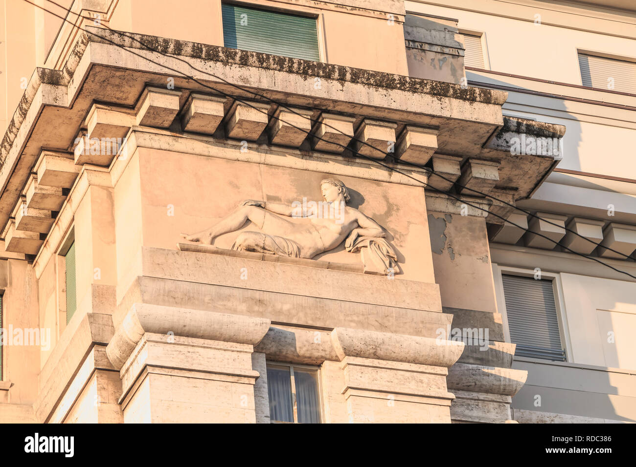 Mailand, Italien - 3. November 2017: architektonische Details der Luxus Hotel Milano Ambasciatori Hotels im Zentrum der Stadt auf einen Tag fallen Stockfoto