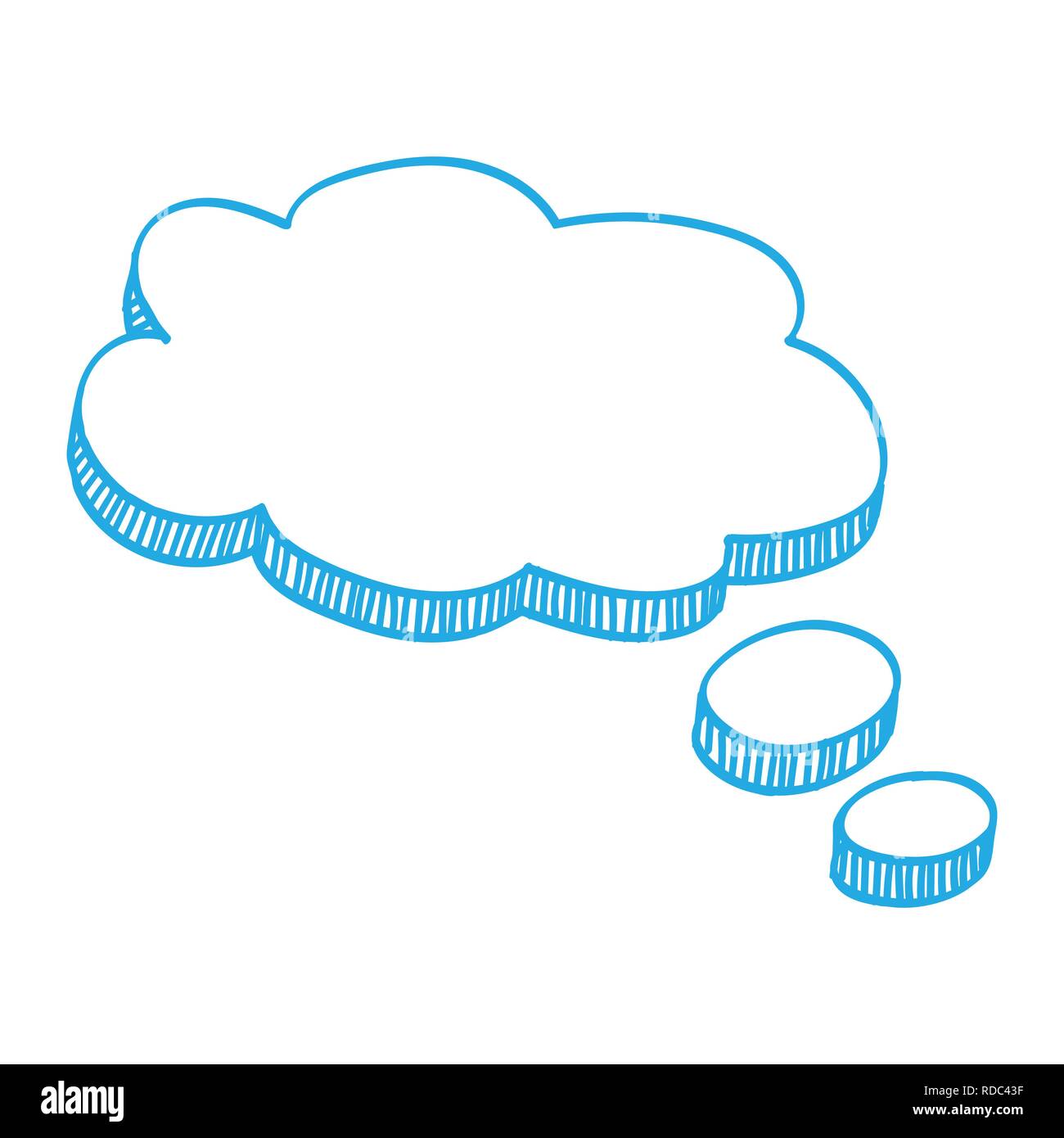 Blaue Sprechblase leere Vorlage, text Sprechblase mit blauer Tinte, Vector Illustration Stock Vektor