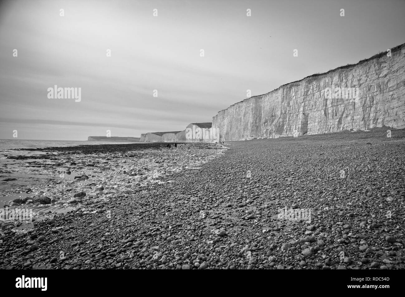 Die sieben Schwestern ist eine Reihe von kreidefelsen durch den Englischen Kanal. Sie sind Teil des South Downs in East Sussex. Stockfoto