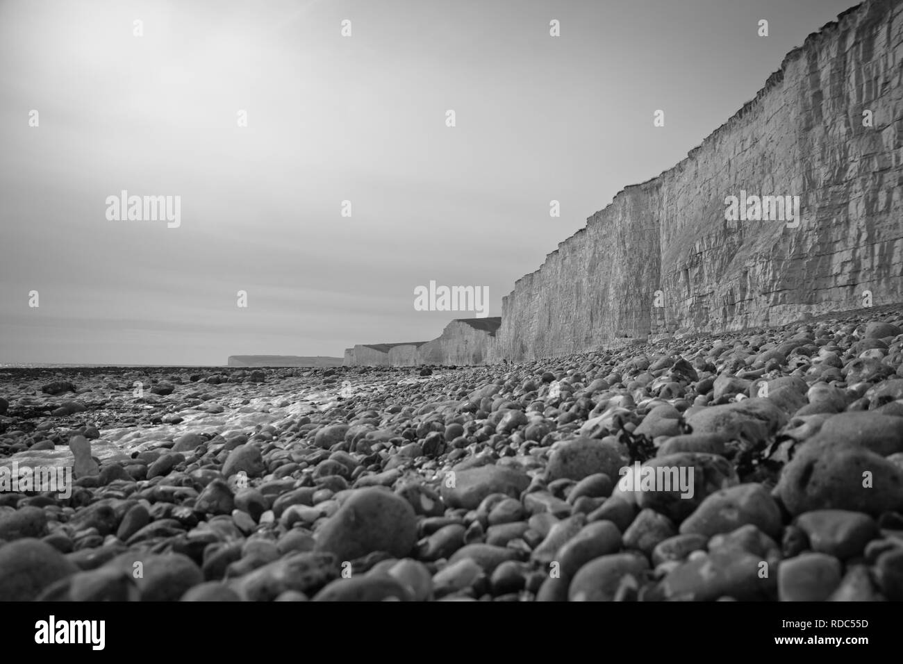 Die sieben Schwestern ist eine Reihe von kreidefelsen durch den Englischen Kanal. Sie sind Teil des South Downs in East Sussex. Stockfoto