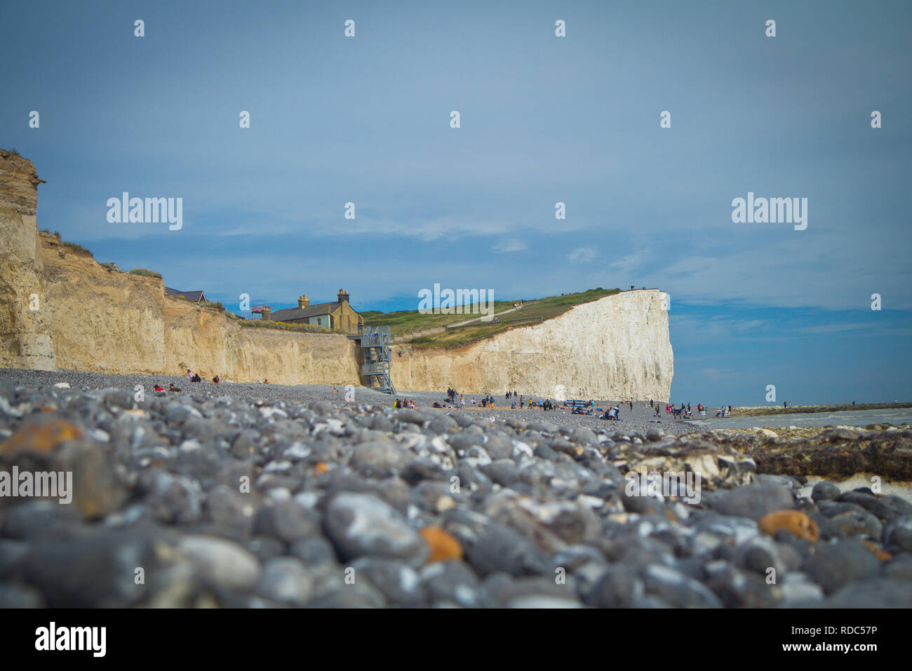 Die sieben Schwestern ist eine Reihe von kreidefelsen durch den Englischen Kanal. Sie sind Teil des South Downs in East Sussex. Stockfoto