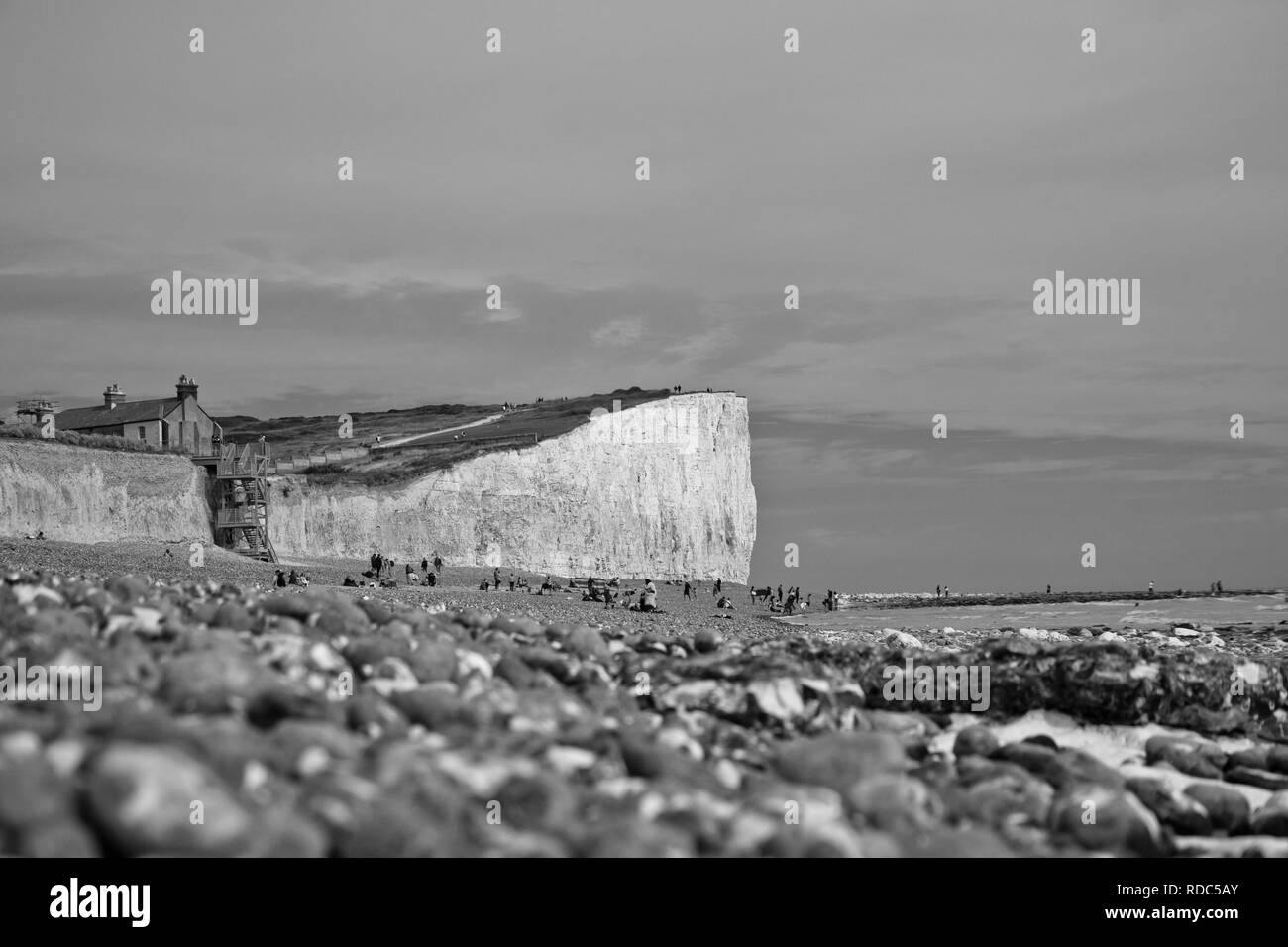 Die sieben Schwestern ist eine Reihe von kreidefelsen durch den Englischen Kanal. Sie sind Teil des South Downs in East Sussex. Stockfoto