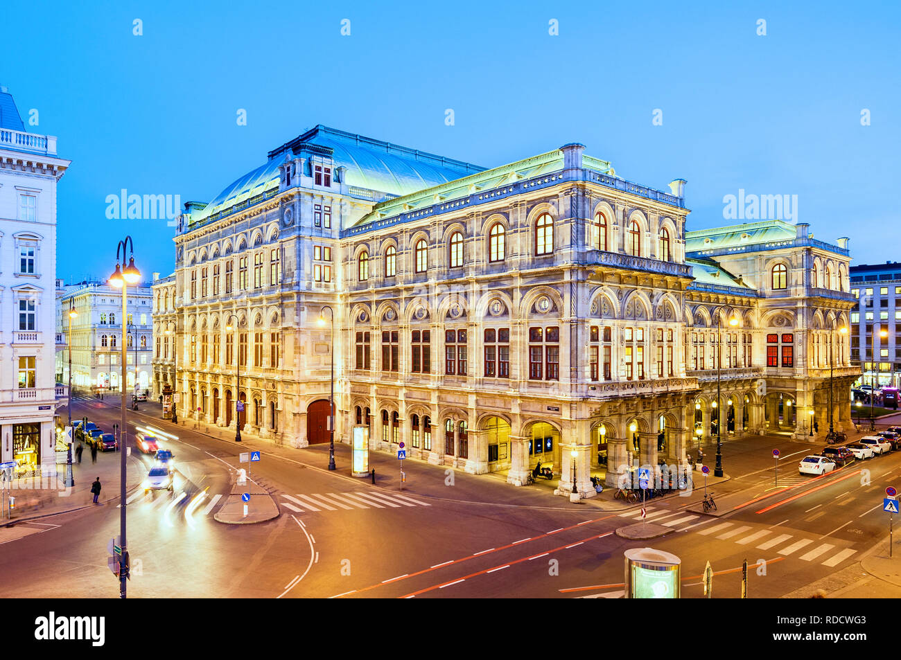 Wiener Staatsoper Die Wiener Staatsoper, Wien, Österreich. Stockfoto