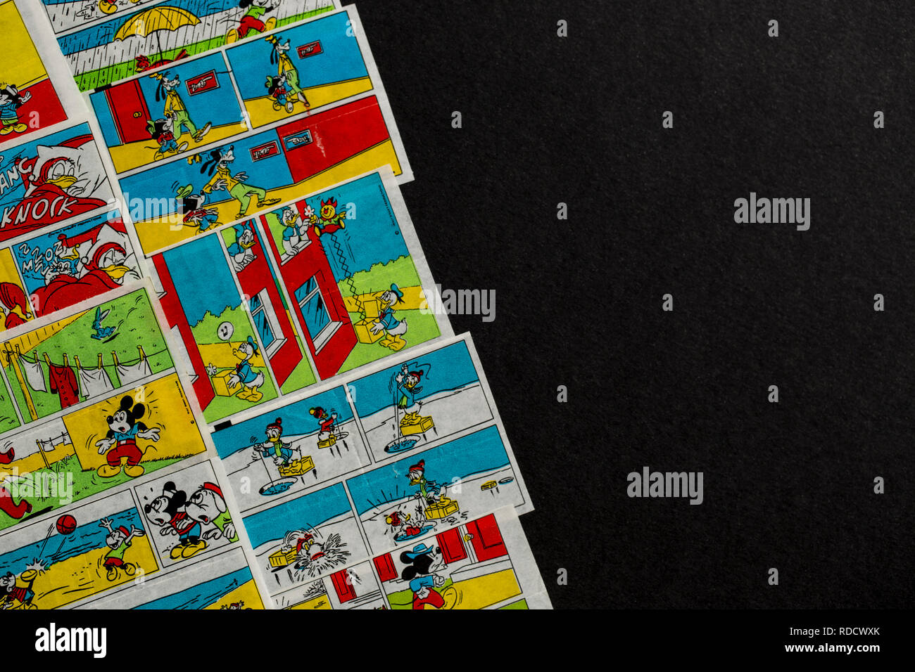 Moskau, Russland - Januar 13, 2019: Hohe Betrachtungswinkel von Donald Bubble Gum fügt Sammlung. Stockfoto