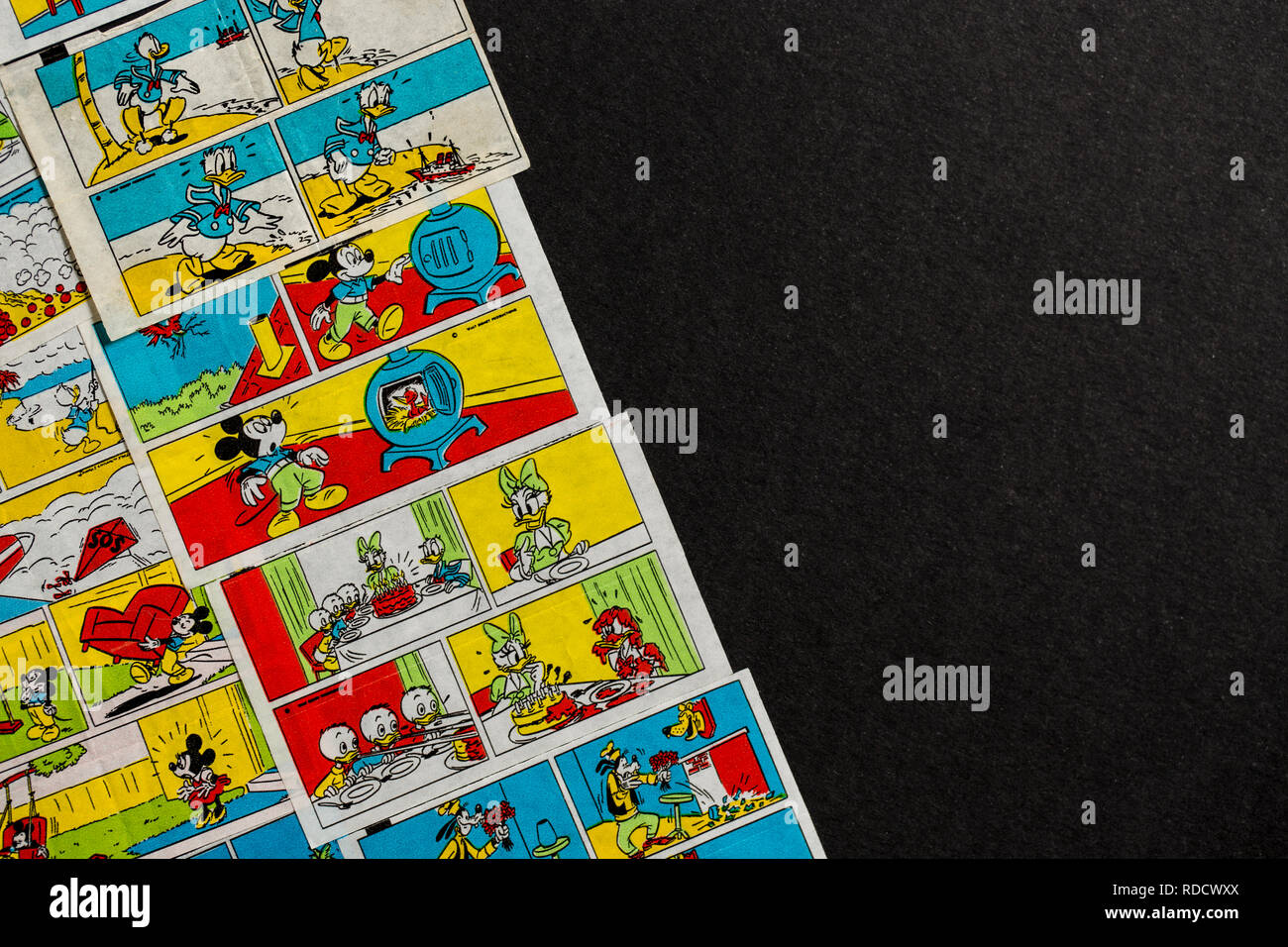 Moskau, Russland - Januar 13, 2019: Hohe Betrachtungswinkel von Donald Bubble Gum fügt Sammlung. Stockfoto