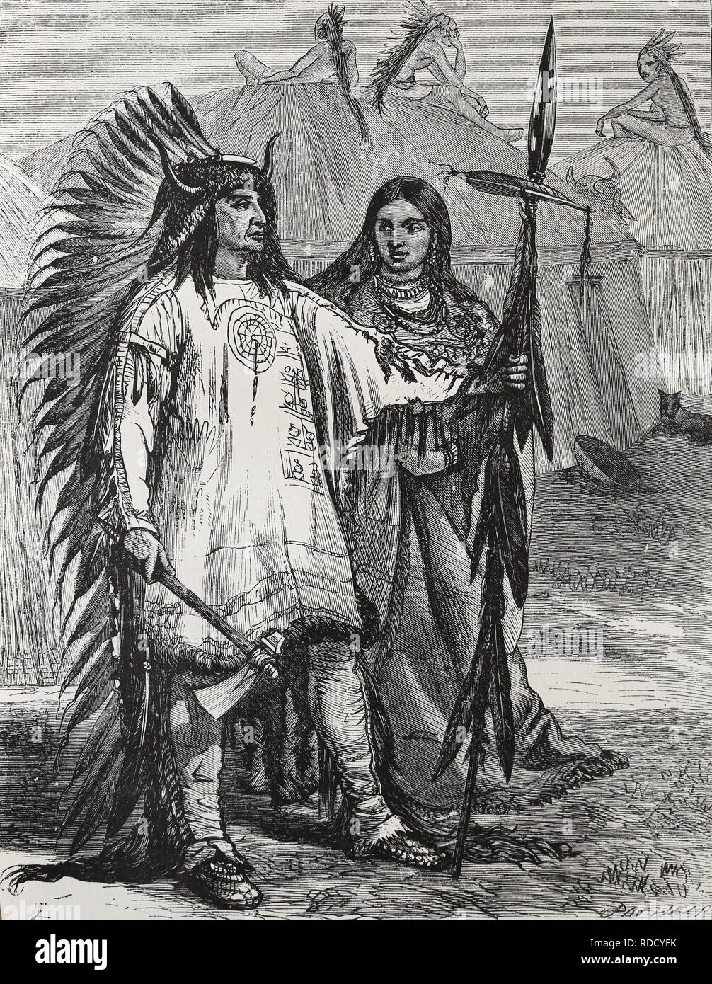 Nordamerika. Indianer. Gravur, 19. 1880. Stockfoto