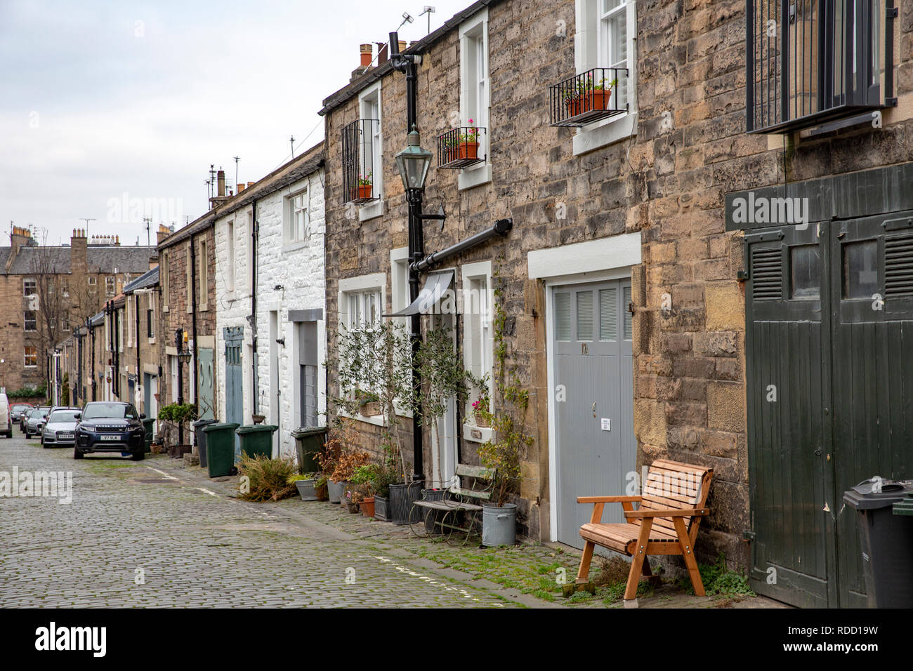 Stockbridge Vorort von Edinburgh und georgischen Wohnungen im Dean Park Mews, Schottland, Großbritannien Stockfoto