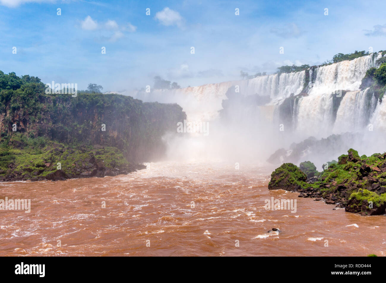 Fluss Iguazu und Iguazu Wasserfälle, Argentinischen Seite Stockfoto