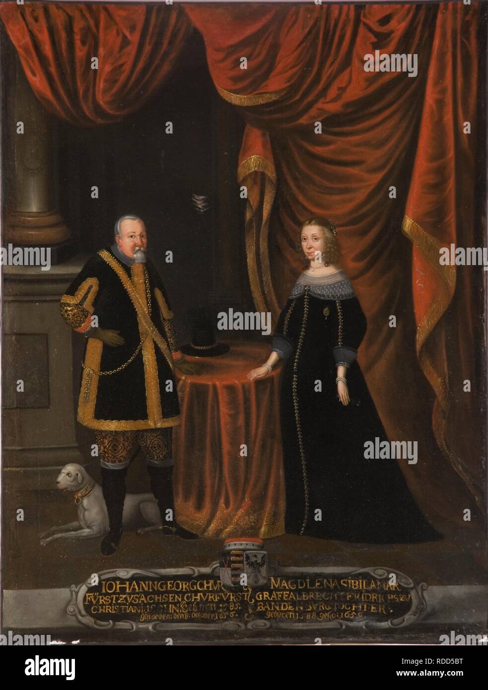 John George I (1585-1656), Kurfürst von Sachsen und Magdalena Sibylle von Preußen (1586-1659), kurfürstin von Sachsen. Museum: Nationalmuseum Stockholm. Autor: anonym. Stockfoto