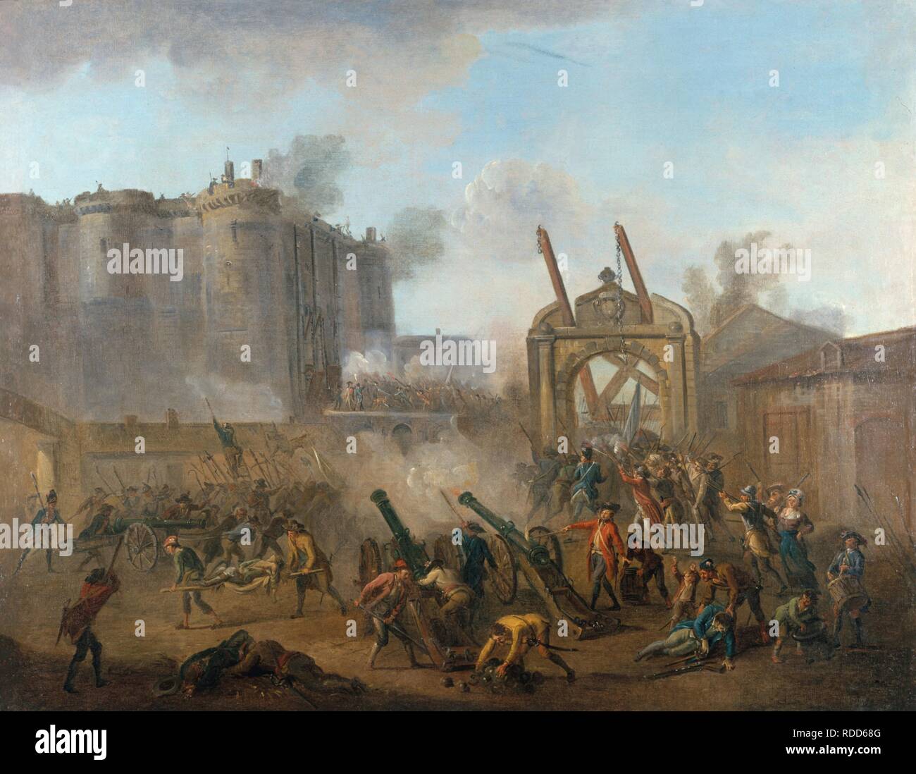 Die Erstürmung der Bastille am 14. Juli 1789. Museum: Musée Carnavalet, Paris. Autor: LALLEMAND, JEAN-BAPTISTE. Stockfoto