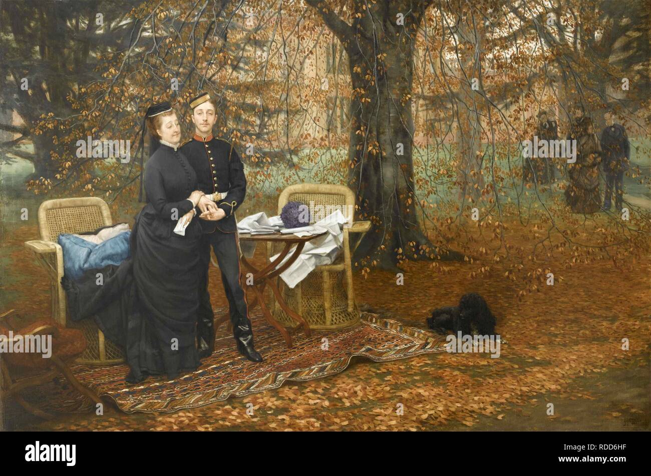Kaiserin Eugenie (1826-1920) und Louis-Napoléon Bonaparte (1856-1879), Prinz Imperial, bei Camden Place, Chislehurst. Museum: Musée National du Château de Compiègne. Thema: Tissot James Jacques Joseph. Stockfoto