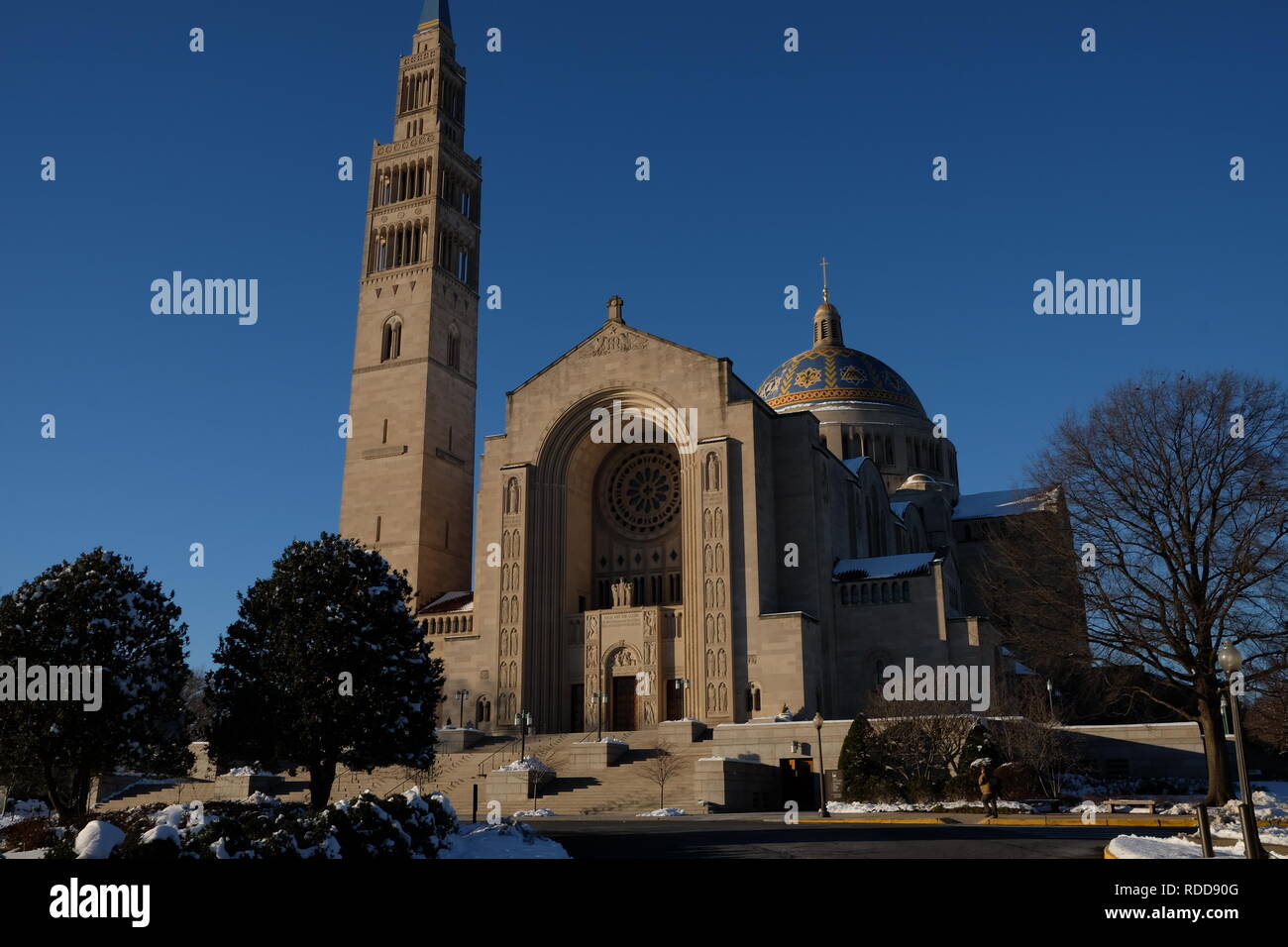 Basilika von Nationalheiligtum der Unbefleckten Empfängnis in Washington DC, 14. Januar 2019 Stockfoto