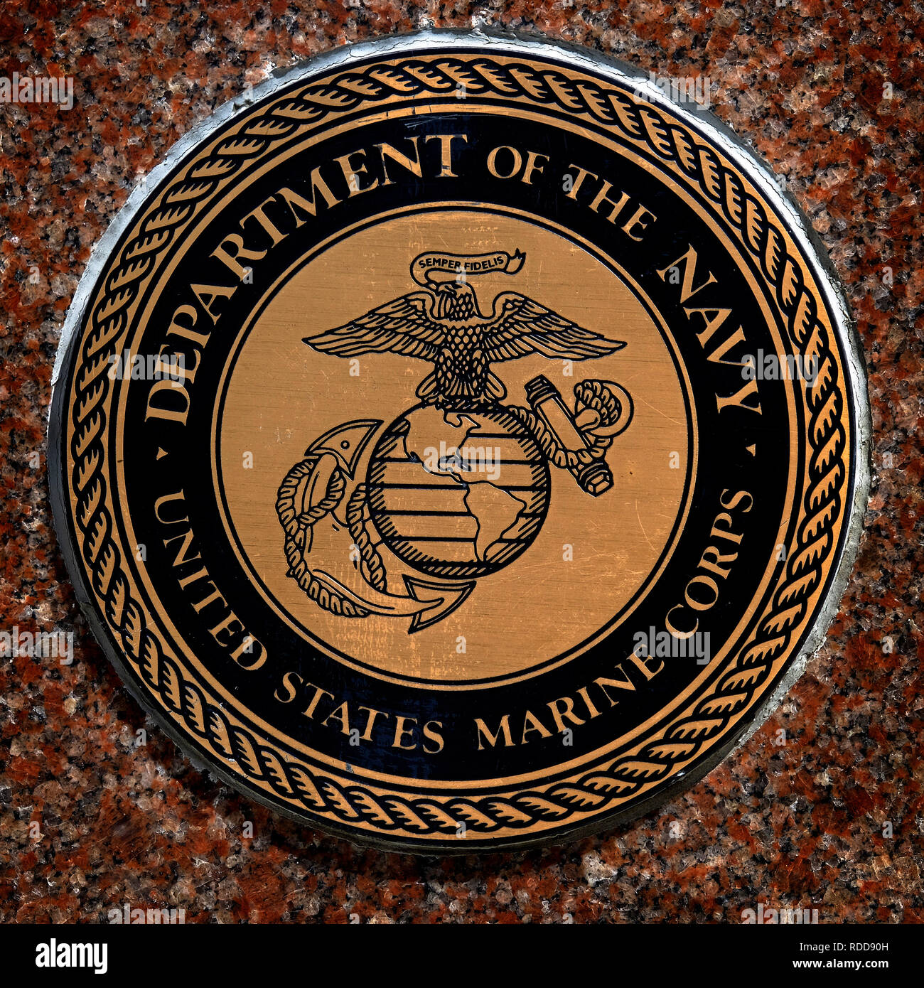 US-Militär Symbole für Navy marines Luftwaffe Armee der Vereinigten Staaten Stockfoto
