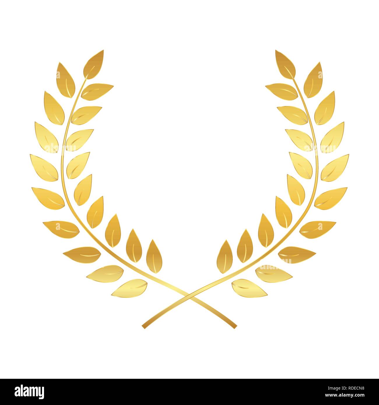 Golden Award Lorbeerkranz. Sieger Leaf Label, das Symbol des Sieges. Vector Illustration EPS 10. Stock Vektor