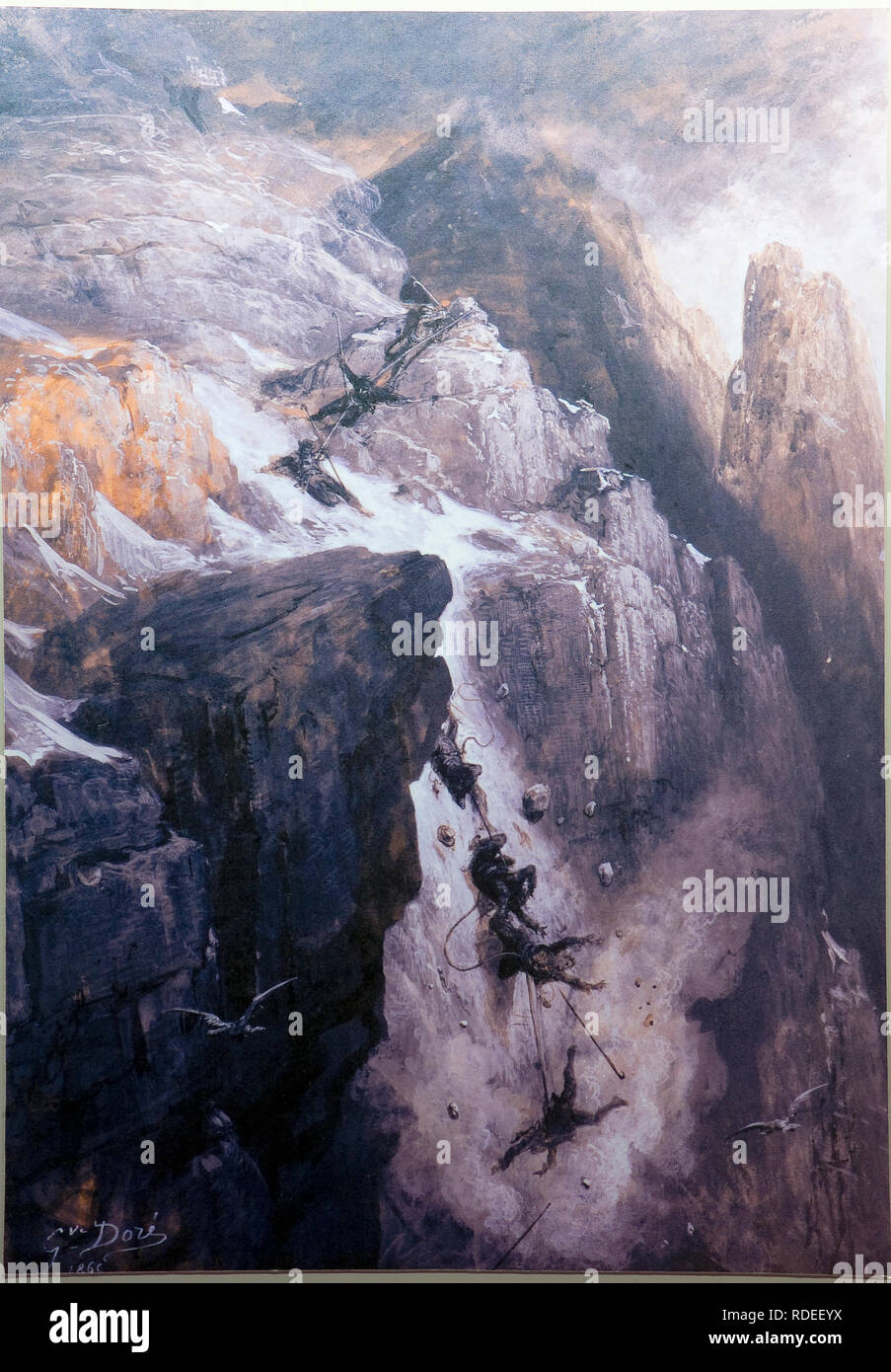 Italien Valle D'Aosta Bard das Fort - jetzt Museum - das Museum der Alpen die Stadt entdeckt auf den Berg Eroberung der gefallenen Cervino Kletterer Tragödie des 14. Juli 1865 Stockfoto