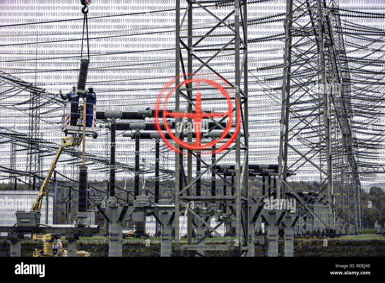 Symbolisches Bild, kritische Infrastrukturen, die Institutionen, die eine wichtige Bedeutung für die Öffentlichkeit und die Funktion der Gesellschaft, sie Stockfoto