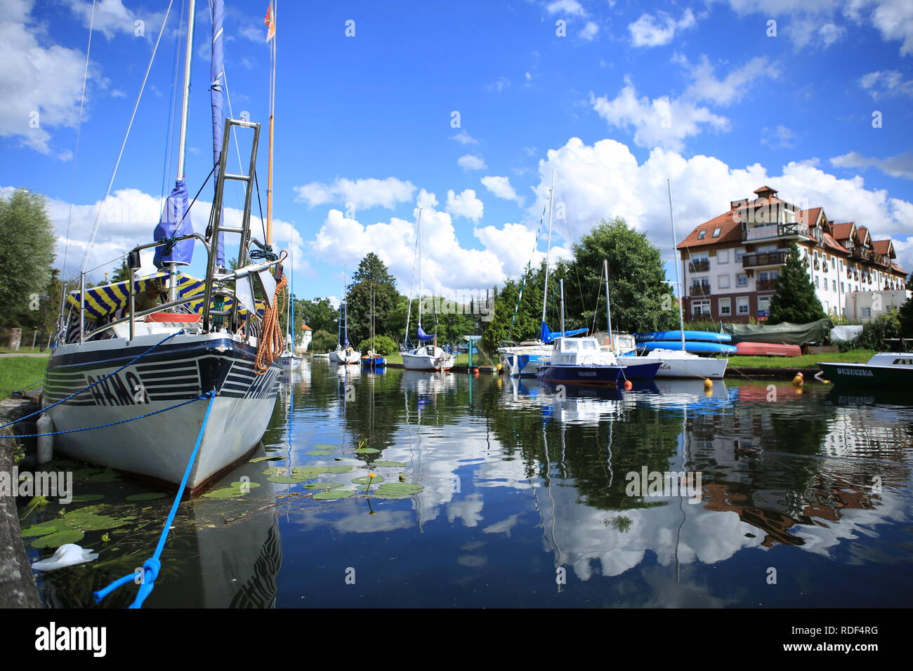 Yachthafen in Wegorzewo (Angerburg), Mamry Masuren in Polen Stockfoto