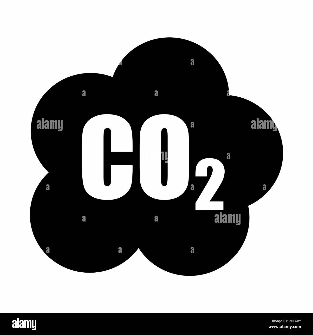 Abbildung: eine Co2-Symbol auf weißem Hintergrund Stock Vektor