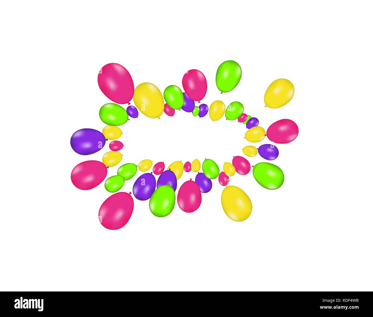 Luftballons isoliert. Farbe Zusammensetzung der Vektor realistische Ballons auf weißem Hintergrund. Luftballons isoliert. Festliche Vector Illustration Stock Vektor