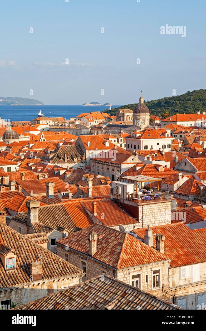 Blick vom Turm über Minceta Dubrovnik, Kroatien, Europa Stockfoto