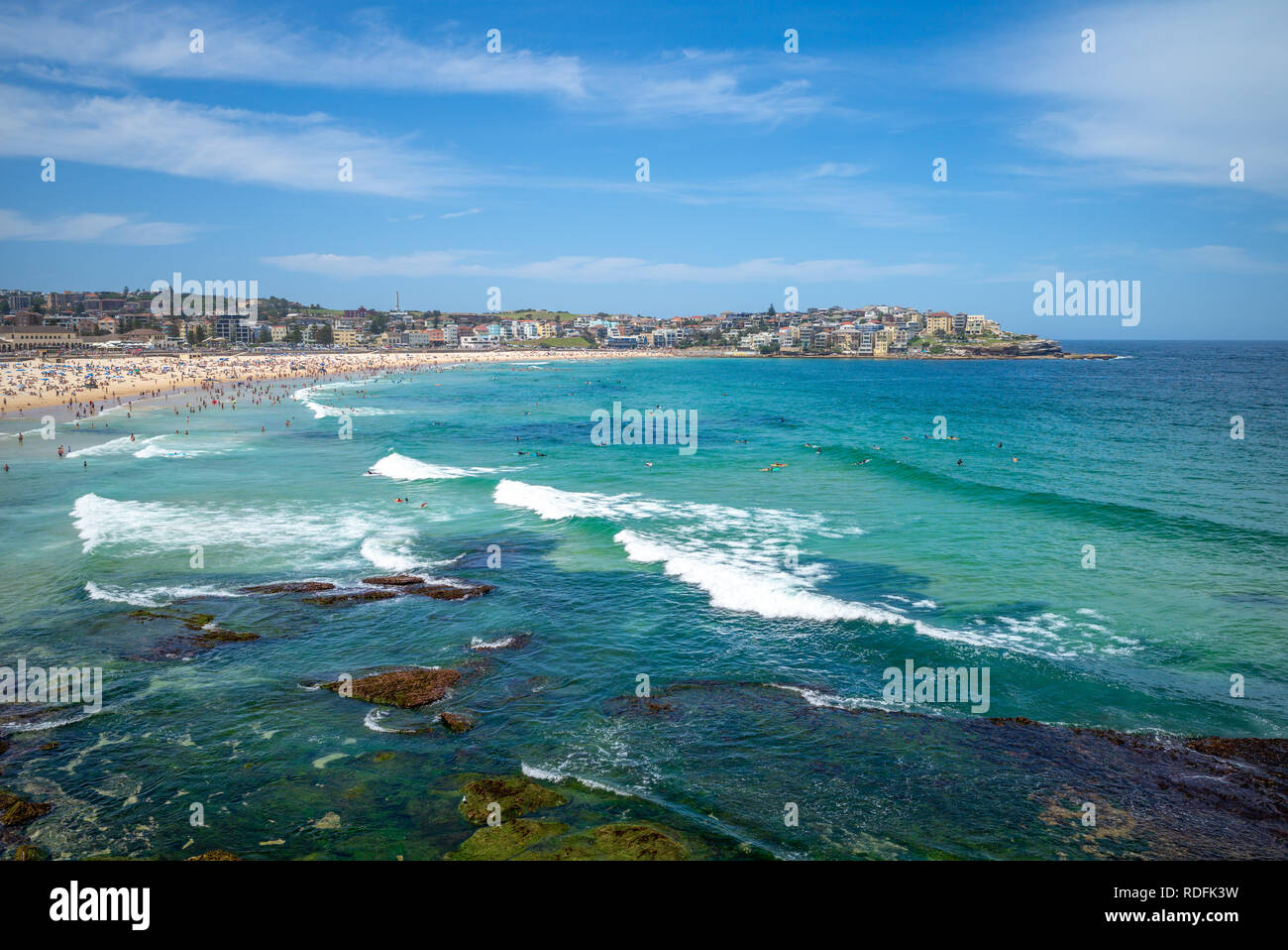 Landschaft von Bondi Beach in der Nähe von Sydney in Australien Stockfoto