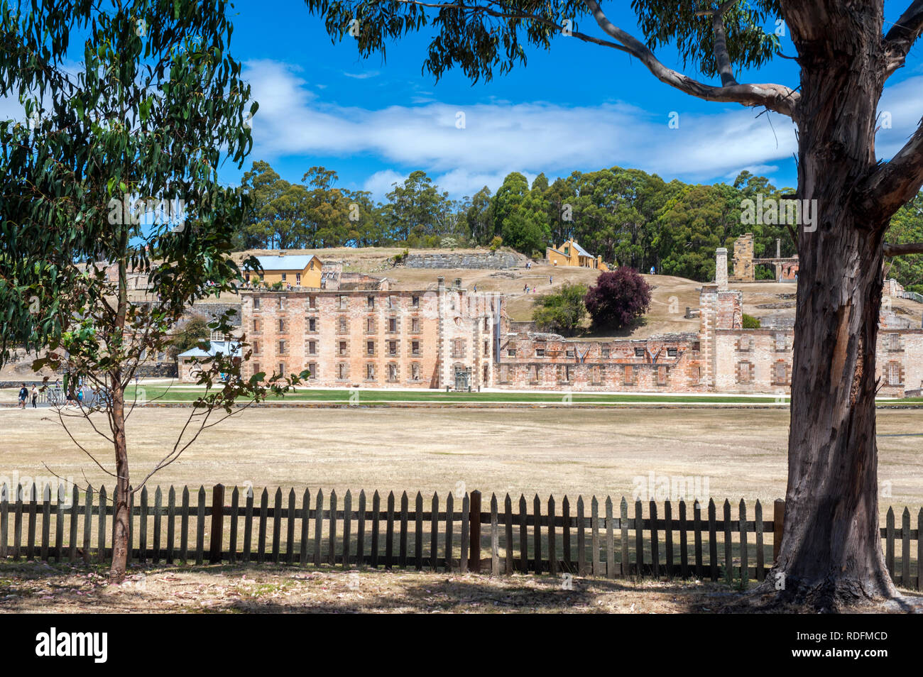 Blick auf die historische Stätte Port Arthur, ein ehemaliger britischer strafrechtliche Station und jetzt eine Open-air Museum. Tasmanien, Australien. Stockfoto