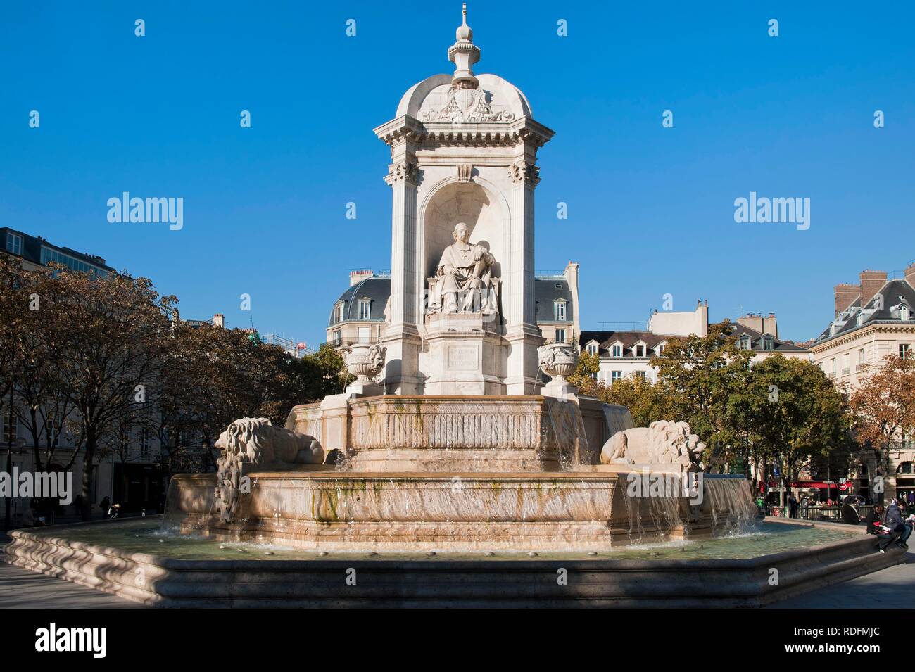 Saint Sulpice Plaza, Brunnen, Paris, Frankreich, Europa, Stockfoto