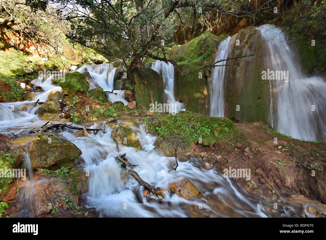Flüsse und Bäche und Wasserfälle von Israel Stockfoto