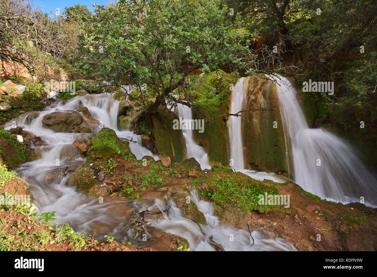 Flüsse und Bäche und Wasserfälle von Israel Stockfoto