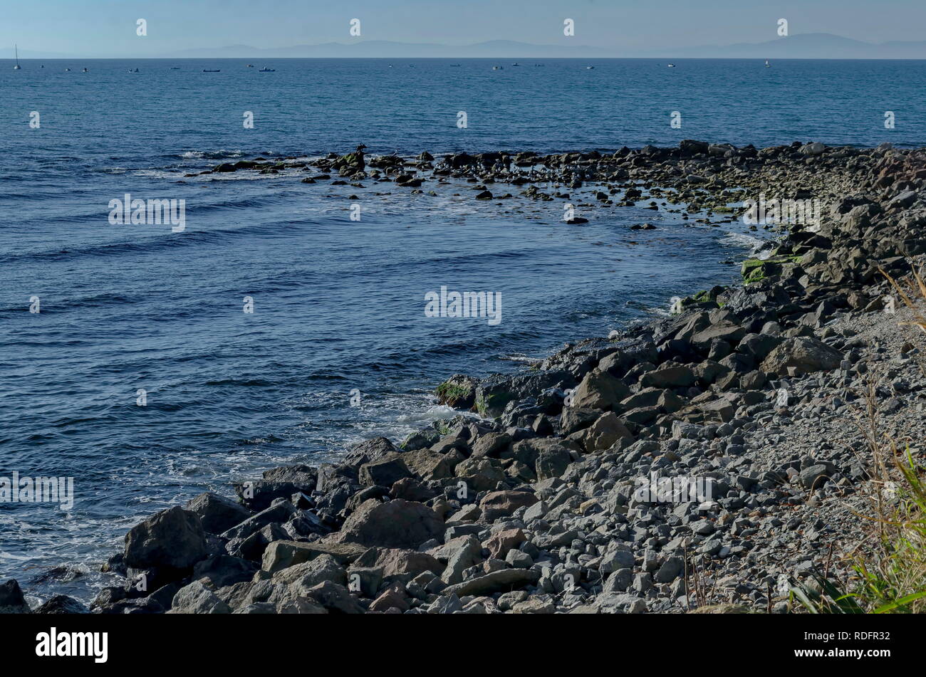 Landschaft der Küste des Schwarzen Meeres von Nessebar, Bulgarien Stockfoto