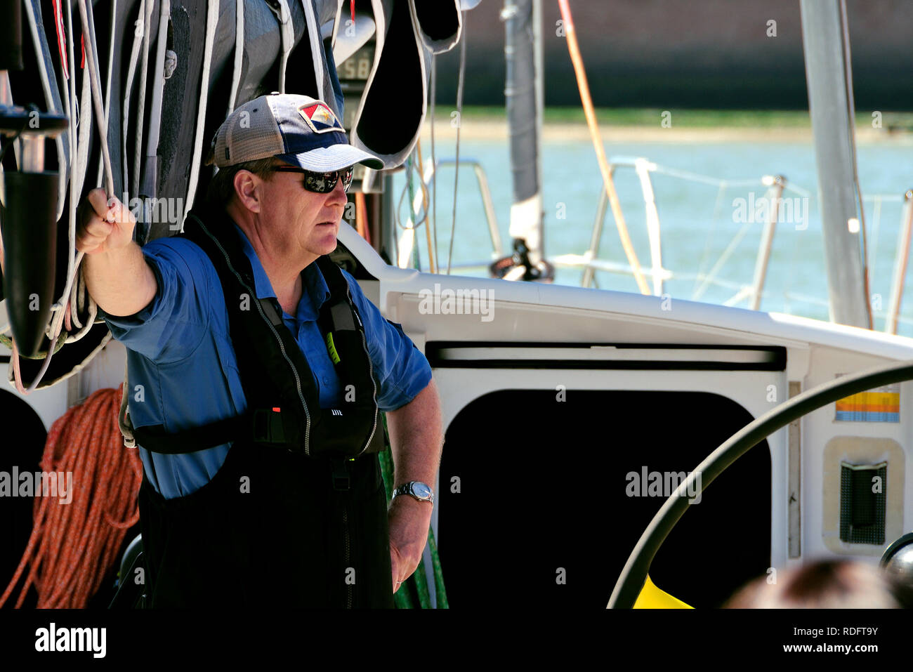 König Willem-Alexander besucht die 'Volvo Ocean Race 2017-2018 Dorf" im Hafen von Scheveningen, Den Haag, Niederlande. Freitag, 29 Juni, 2018. H.R Stockfoto