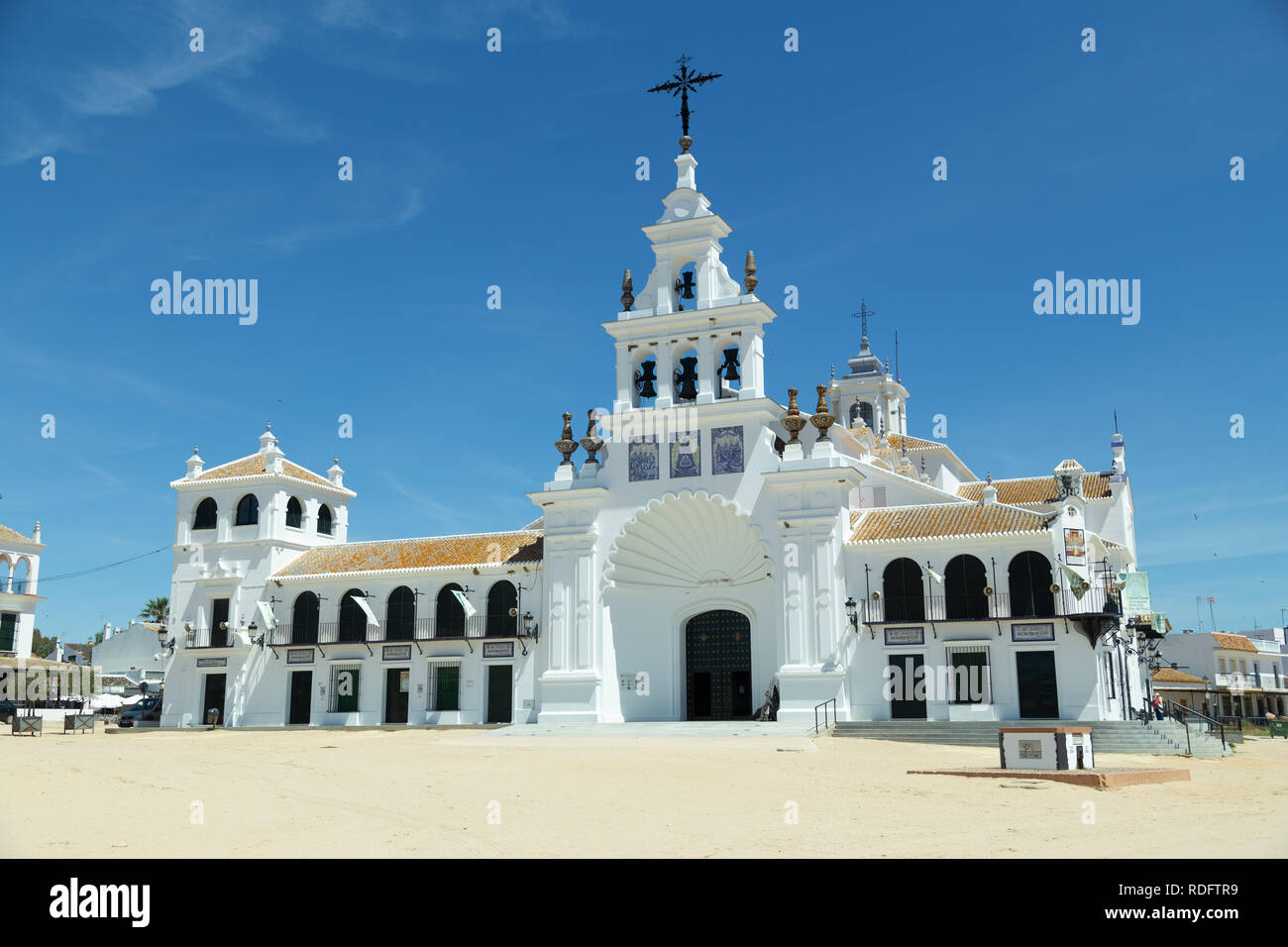 Berühmte Rocio Kirche in Huelva, Andalusien, Spanien Stockfoto